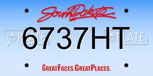 6737HT South Dakota License Plate