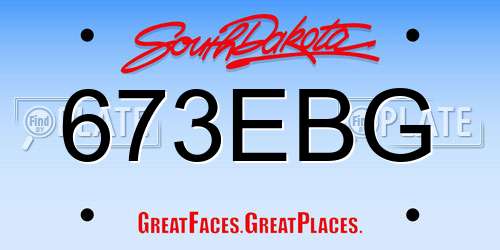 673EBG South Dakota License Plate