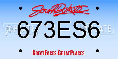 673ES6 South Dakota License Plate