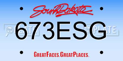 673ESG South Dakota License Plate