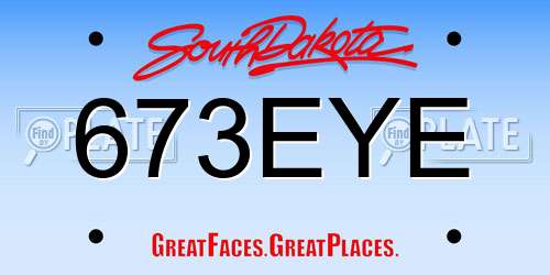 673EYE South Dakota License Plate