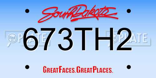 673TH2 South Dakota License Plate