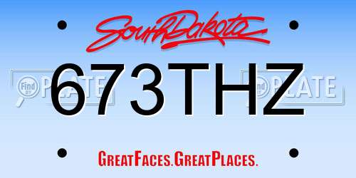 673THZ South Dakota License Plate