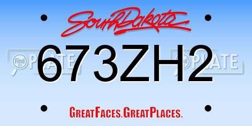 673ZH2 South Dakota License Plate