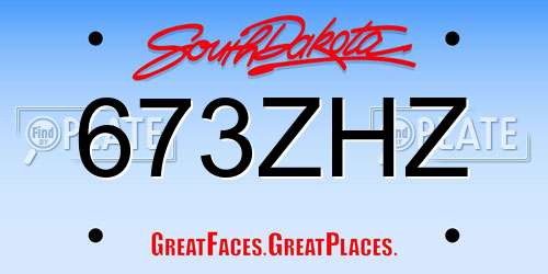 673ZHZ South Dakota License Plate