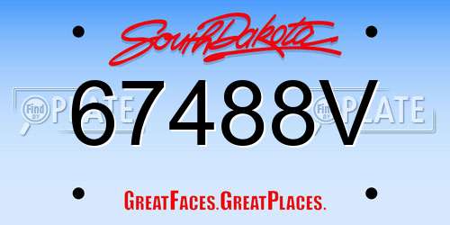 67488V South Dakota License Plate