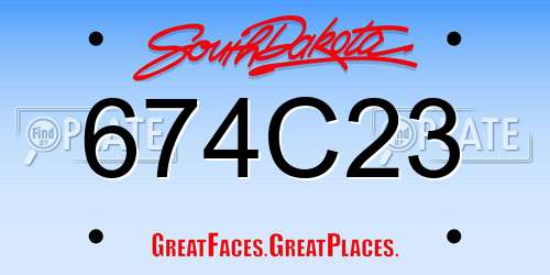 674C23 South Dakota License Plate