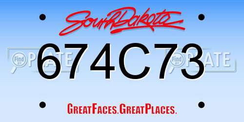 674C73 South Dakota License Plate
