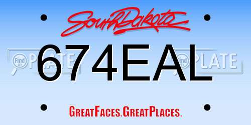 674EAL South Dakota License Plate