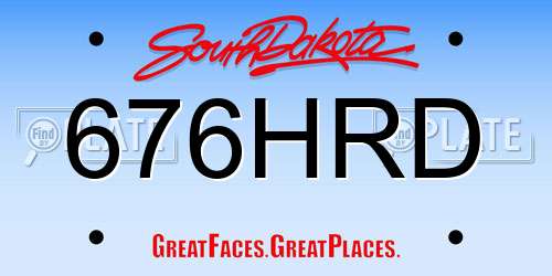 676HRD South Dakota License Plate