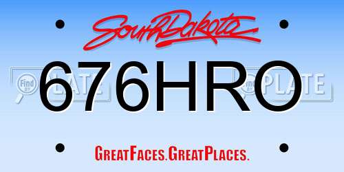 676HRO South Dakota License Plate