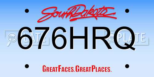 676HRQ South Dakota License Plate
