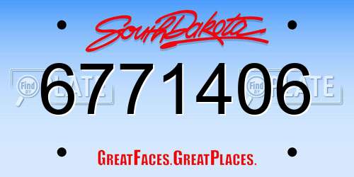6771406 South Dakota License Plate