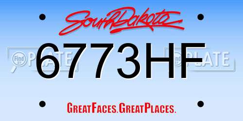 6773HF South Dakota License Plate