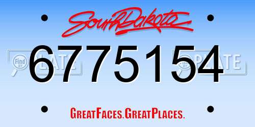 6775154 South Dakota License Plate