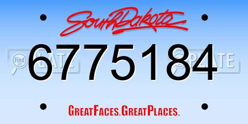 6775184 South Dakota License Plate