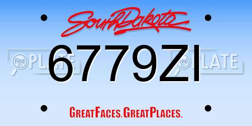 6779ZI South Dakota License Plate