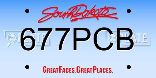 677PCB South Dakota License Plate