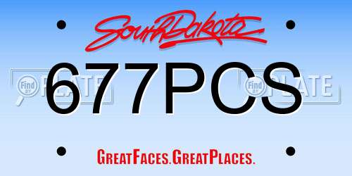 677PCS South Dakota License Plate