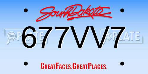 677VV7 South Dakota License Plate