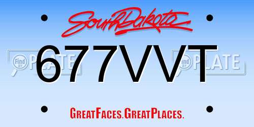 677VVT South Dakota License Plate