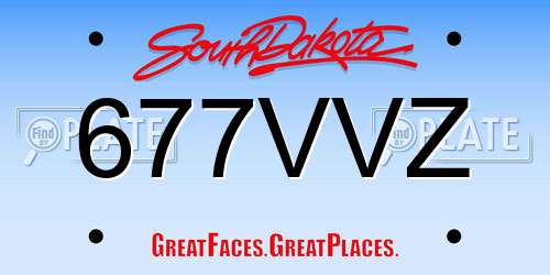 677VVZ South Dakota License Plate