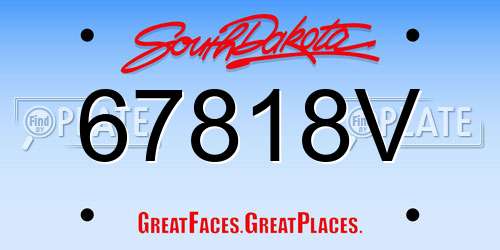 67818V South Dakota License Plate