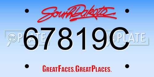 67819C South Dakota License Plate