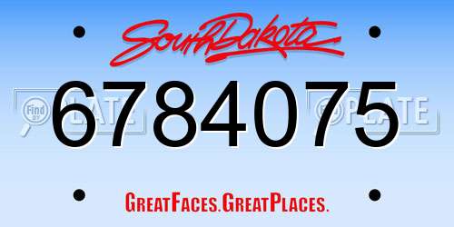 6784075 South Dakota License Plate