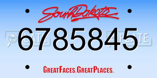 6785845 South Dakota License Plate