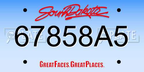67858A5 South Dakota License Plate