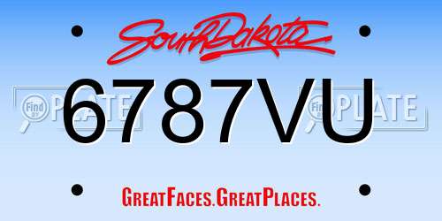 6787VU South Dakota License Plate
