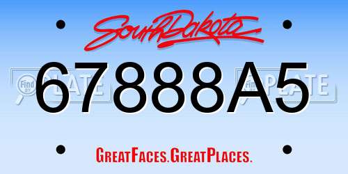 67888A5 South Dakota License Plate