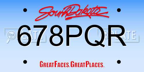 678PQR South Dakota License Plate