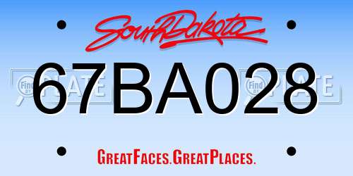 67BA028 South Dakota License Plate