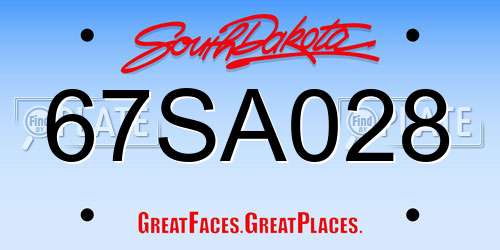 67SA028 South Dakota License Plate