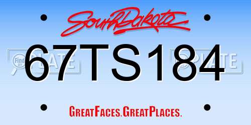 67TS184 South Dakota License Plate