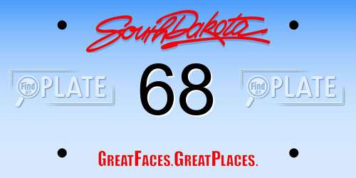 68 South Dakota License Plate