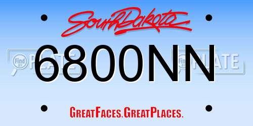 6800NN South Dakota License Plate