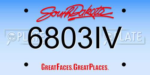 6803IV South Dakota License Plate