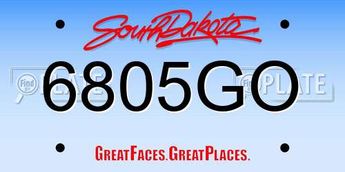 6805GO South Dakota License Plate