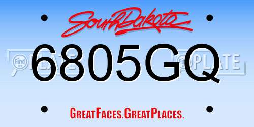 6805GQ South Dakota License Plate