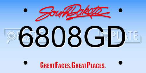 6808GD South Dakota License Plate