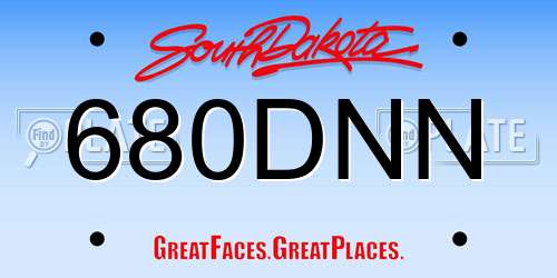 680DNN South Dakota License Plate