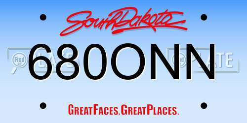 680ONN South Dakota License Plate