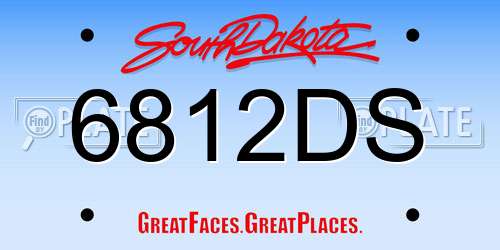 6812DS South Dakota License Plate