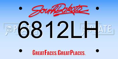 6812LH South Dakota License Plate