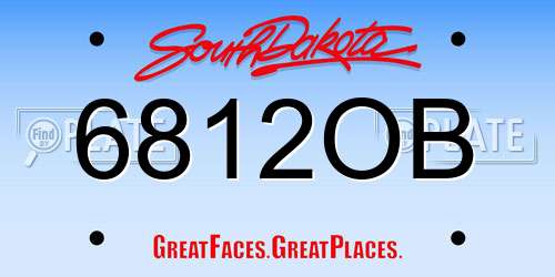 6812OB South Dakota License Plate