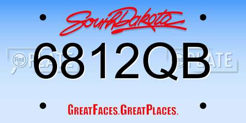 6812QB South Dakota License Plate