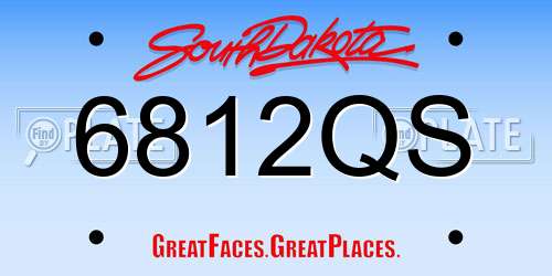 6812QS South Dakota License Plate